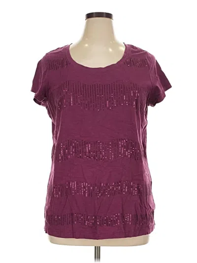 Pre-owned Coldwater Creek Short Sleeve T-shirt In Burgundy