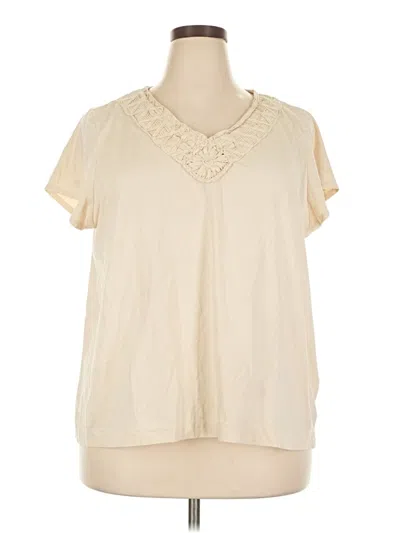 Pre-owned Coldwater Creek Short Sleeve T-shirt In Ivory