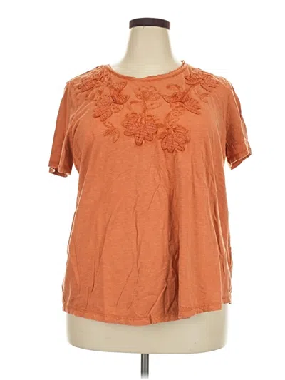Pre-owned Coldwater Creek Short Sleeve T-shirt In Orange
