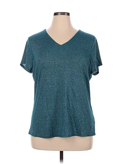 Pre-owned Coldwater Creek Short Sleeve T-shirt In Teal
