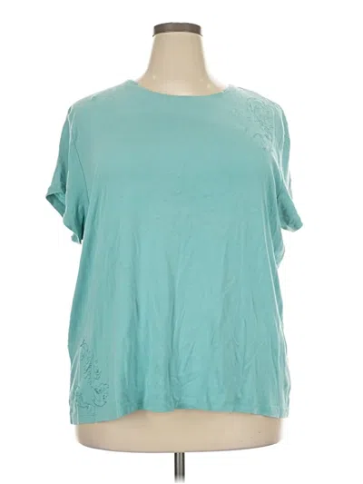 Pre-owned Coldwater Creek Short Sleeve T-shirt In Teal