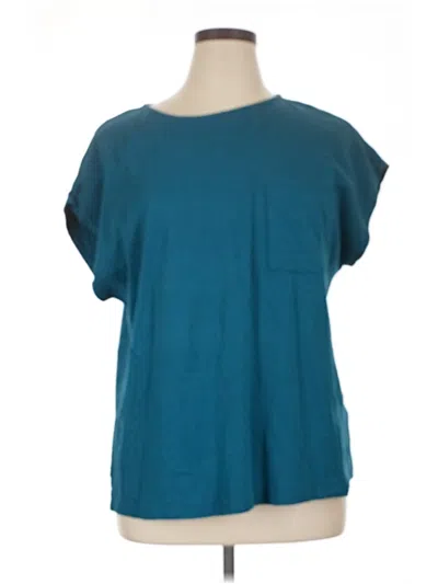 Pre-owned Coldwater Creek Short Sleeve T-shirt In Teal