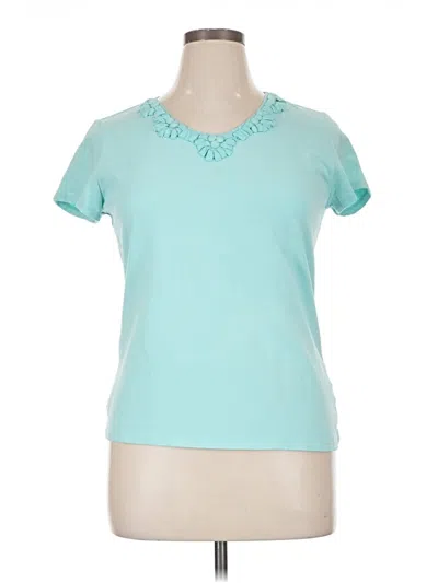 Pre-owned Coldwater Creek Short Sleeve T-shirt In Teal