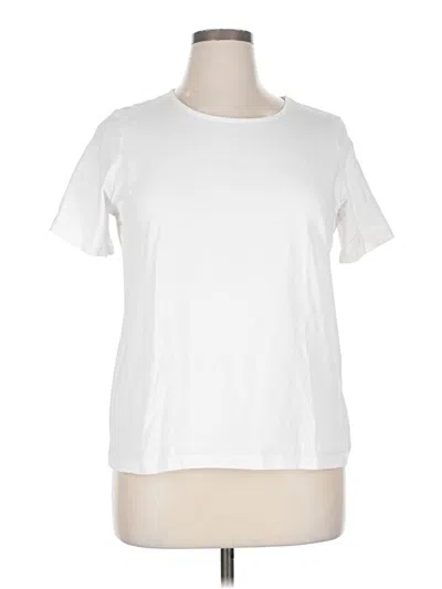 Pre-owned Coldwater Creek Short Sleeve T-shirt In White