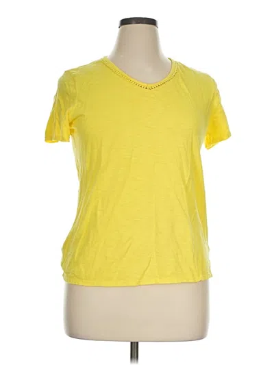 Pre-owned Coldwater Creek Short Sleeve T-shirt In Yellow