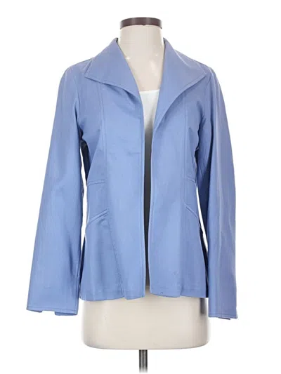 Pre-owned Coldwater Creek Silk Blazer Jacket In Blue