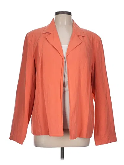 Pre-owned Coldwater Creek Silk Blazer Jacket In Orange