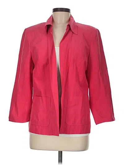 Pre-owned Coldwater Creek Silk Blazer Jacket In Red