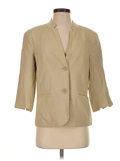 Pre-owned Coldwater Creek Silk Blazer Jacket In Tan