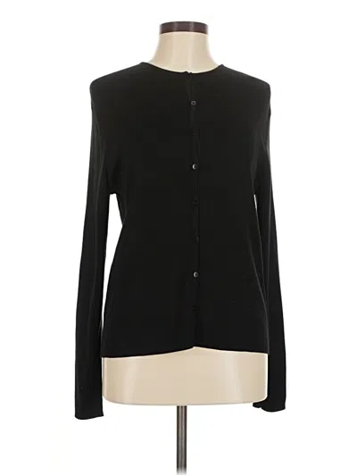 Pre-owned Coldwater Creek Silk Cardigan Sweater In Black