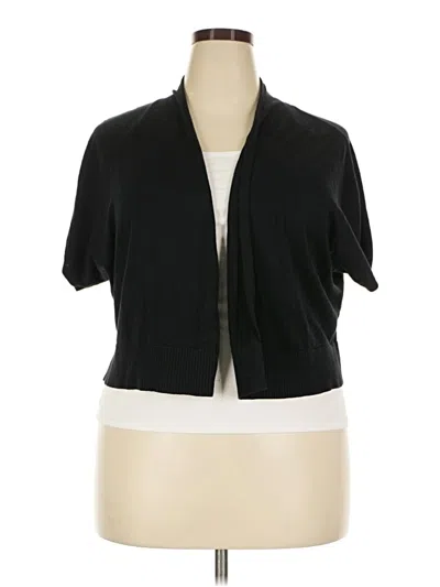 Pre-owned Coldwater Creek Silk Cardigan Sweater In Black