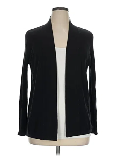 Pre-owned Coldwater Creek Silk Cardigan Sweater In Black