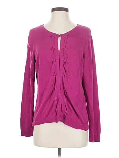 Pre-owned Coldwater Creek Silk Cardigan Sweater In Pink