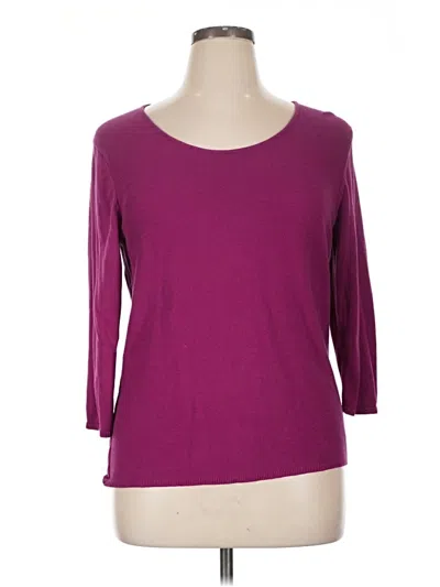 Pre-owned Coldwater Creek Silk Cardigan Sweater In Purple