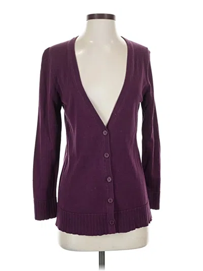 Pre-owned Coldwater Creek Silk Cardigan Sweater In Purple