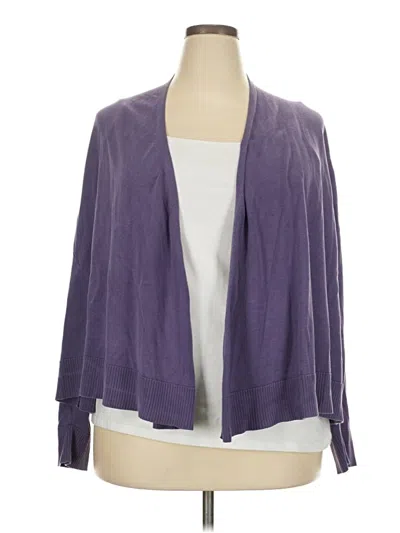 Pre-owned Coldwater Creek Silk Cardigan Sweater In Purple