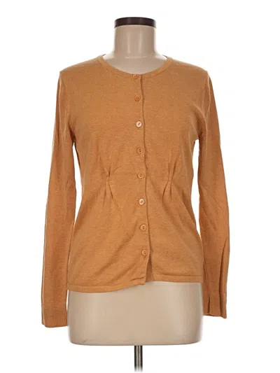 Pre-owned Coldwater Creek Silk Cardigan Sweater In Tan