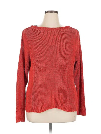 Pre-owned Coldwater Creek Silk Pullover Sweater In Red