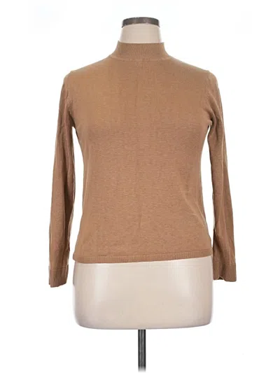 Pre-owned Coldwater Creek Silk Pullover Sweater In Tan