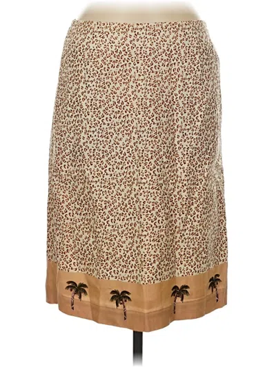 Pre-owned Coldwater Creek Silk Skirt In Brown
