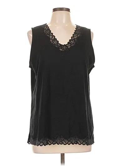 Pre-owned Coldwater Creek Sleeveless Blouse In Black