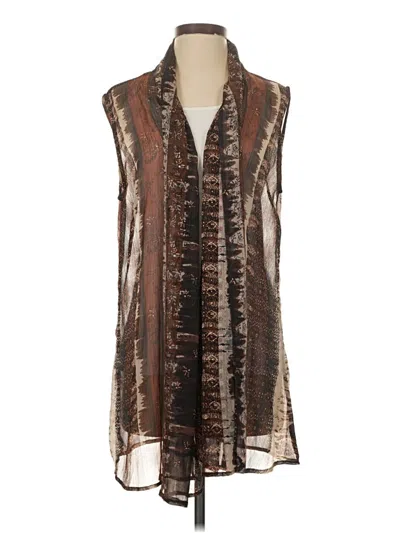 Pre-owned Coldwater Creek Sleeveless Blouse In Brown