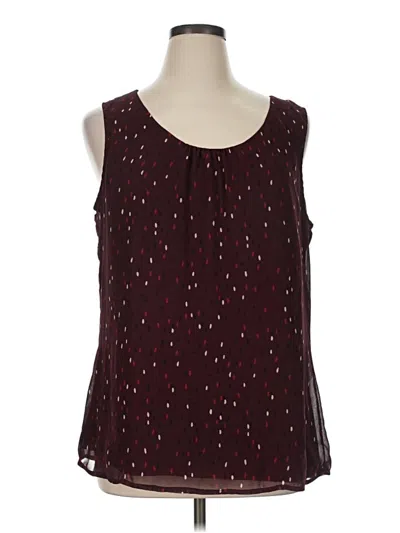 Pre-owned Coldwater Creek Sleeveless Blouse In Burgundy
