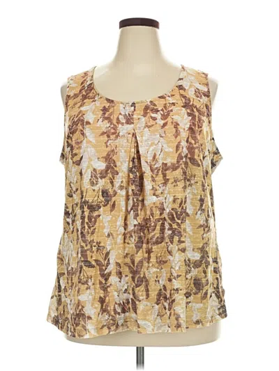 Pre-owned Coldwater Creek Sleeveless Blouse In Gold