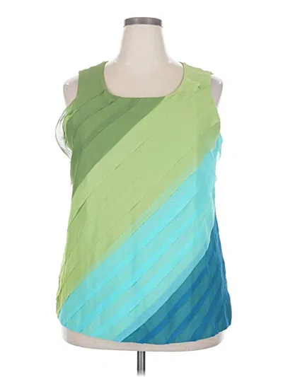 Pre-owned Coldwater Creek Sleeveless Blouse In Green