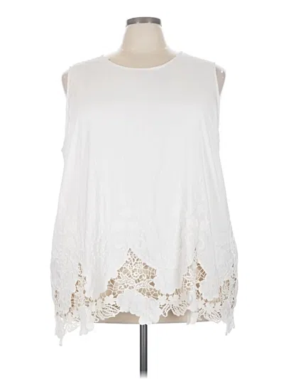 Pre-owned Coldwater Creek Sleeveless Blouse In Ivory