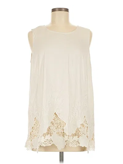 Pre-owned Coldwater Creek Sleeveless Blouse In Ivory