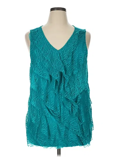 Pre-owned Coldwater Creek Sleeveless Blouse In Teal