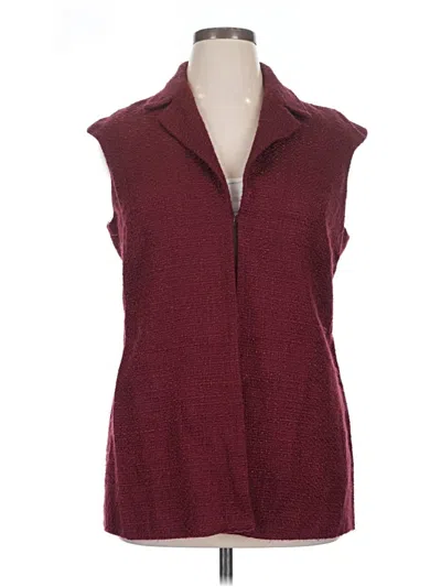 Pre-owned Coldwater Creek Sleeveless Button Down Shirt In Burgundy