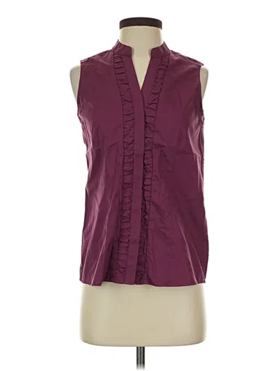 Pre-owned Coldwater Creek Sleeveless Button Down Shirt In Burgundy