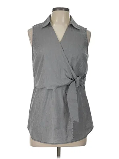 Pre-owned Coldwater Creek Sleeveless Button Down Shirt In Gray