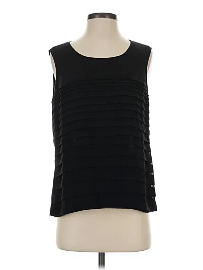 Pre-owned Coldwater Creek Sleeveless Top Black Boatneck Tops