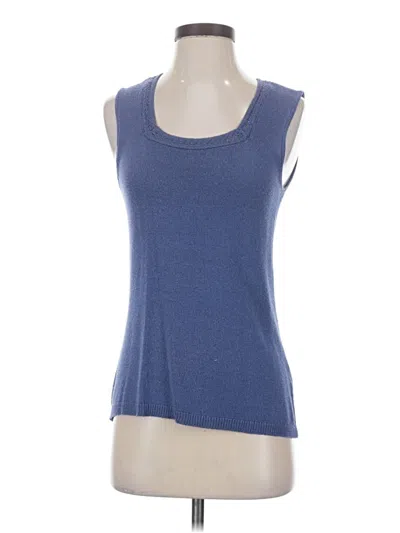 Pre-owned Coldwater Creek Sleeveless Top Blue Scoop Neck Tops