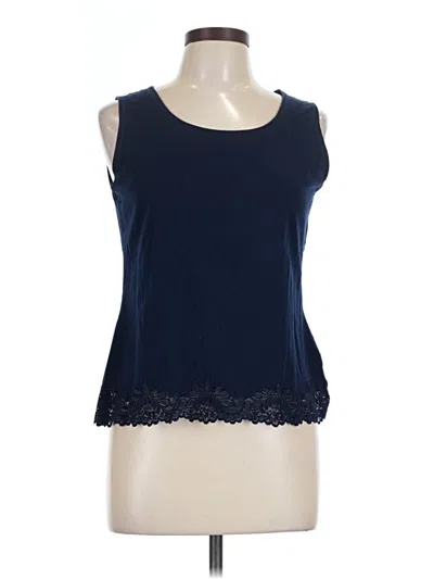Pre-owned Coldwater Creek Sleeveless Top Blue Scoop Neck Tops