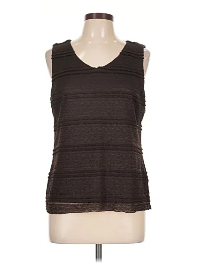 Pre-owned Coldwater Creek Sleeveless Top Brown Scoop Neck Tops