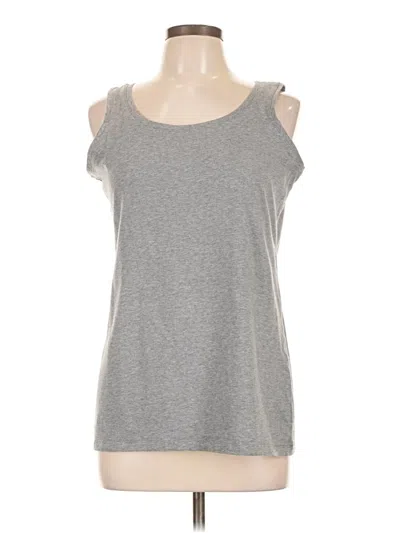 Pre-owned Coldwater Creek Sleeveless Top Gray Cold Shoulder Neckline Tops