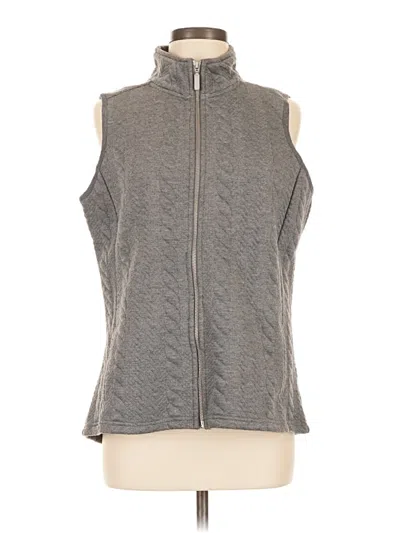 Pre-owned Coldwater Creek Sleeveless Top Gray High Neck Tops