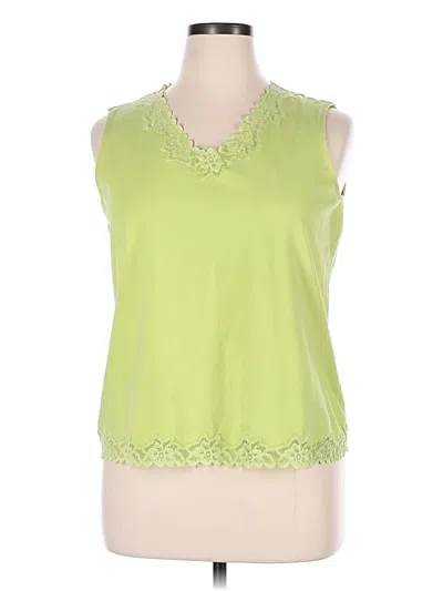 Pre-owned Coldwater Creek Sleeveless Top Green Halter Neckline Tops
