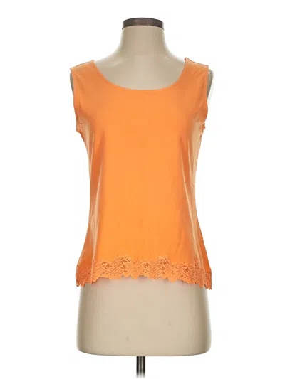 Pre-owned Coldwater Creek Sleeveless Top Orange Scoop Neck Tops