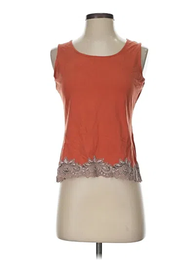 Pre-owned Coldwater Creek Sleeveless Top Orange Scoop Neck Tops