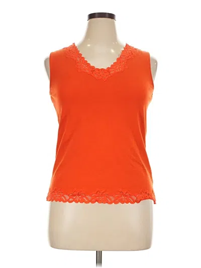 Pre-owned Coldwater Creek Sleeveless Top Orange Sweetheart Neckline Tops