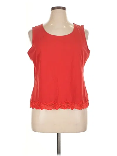 Pre-owned Coldwater Creek Sleeveless Top Red Scoop Neck Tops