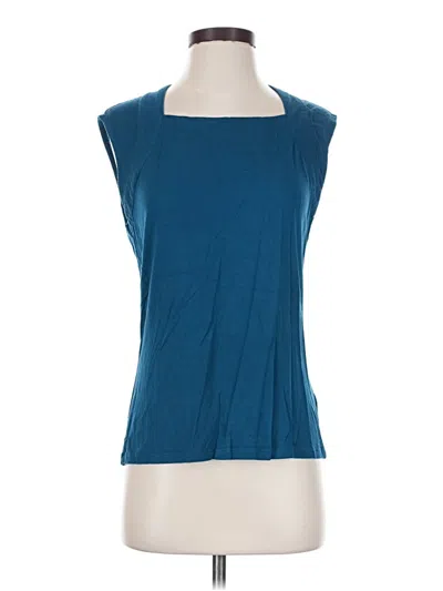Pre-owned Coldwater Creek Sleeveless Top Teal Scoop Neck Tops