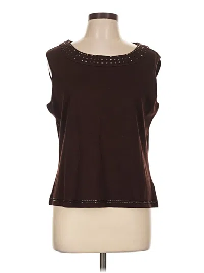 Pre-owned Coldwater Creek Sleeveless T-shirt In Brown