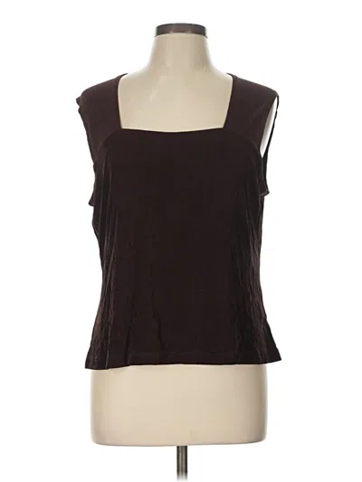Pre-owned Coldwater Creek Sleeveless T-shirt In Brown