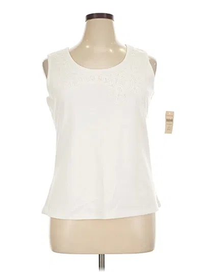 Pre-owned Coldwater Creek Sleeveless T-shirt In Ivory